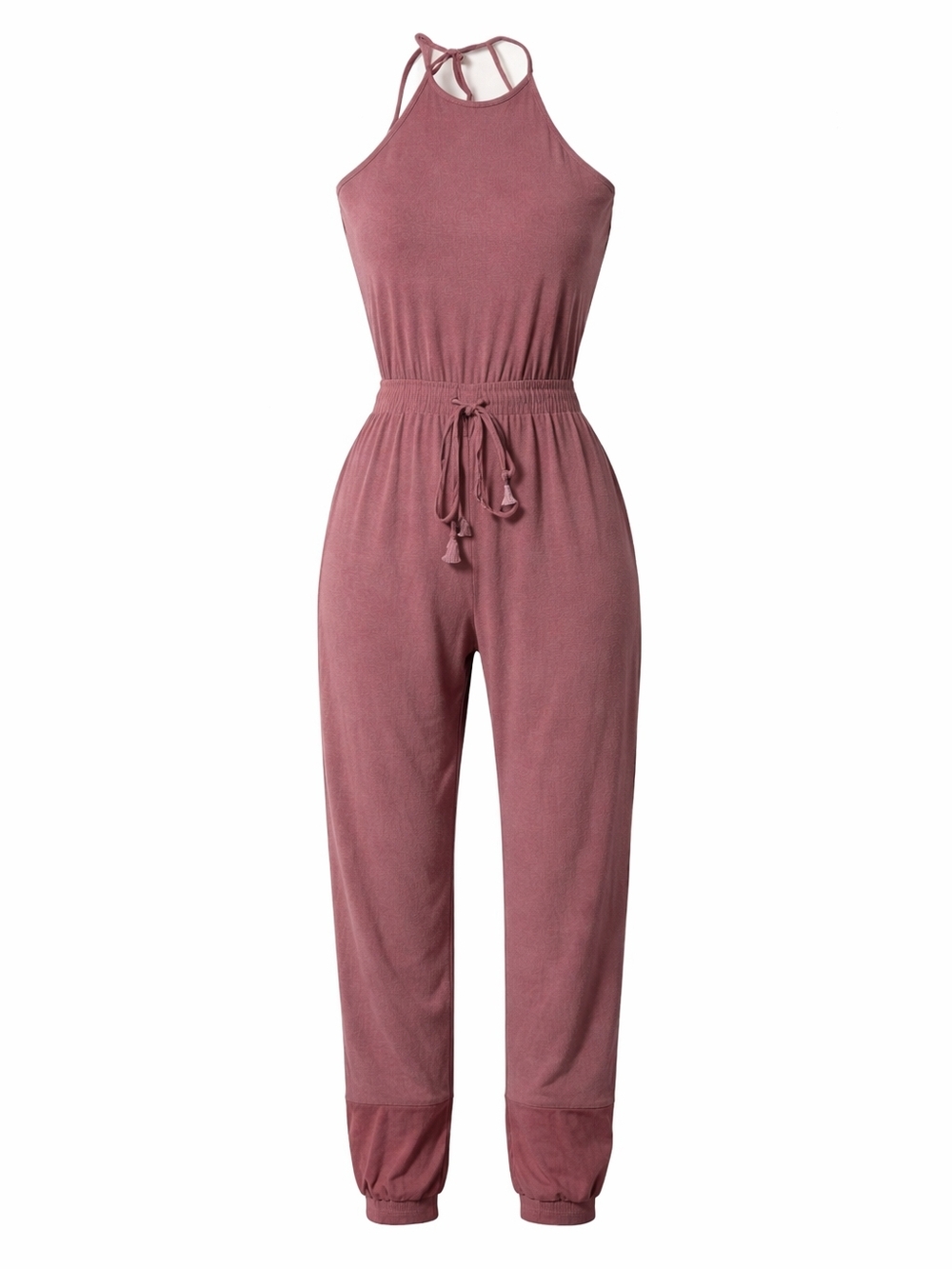 Young Fabulous & Broke XS Diego Jogger Jumpsuit Halter Open Back Comfort Lounge